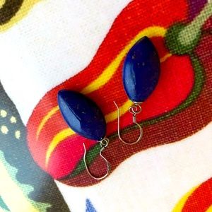 Lapis lazuli /sterling silver drop earrings.